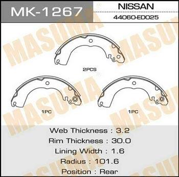 Masuma MK-1267 Brake shoe set MK1267