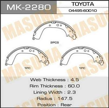 Masuma MK-2280 Brake shoe set MK2280
