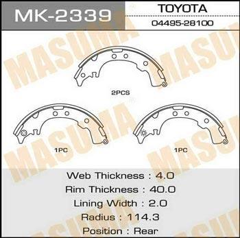 Masuma MK-2339 Brake shoe set MK2339