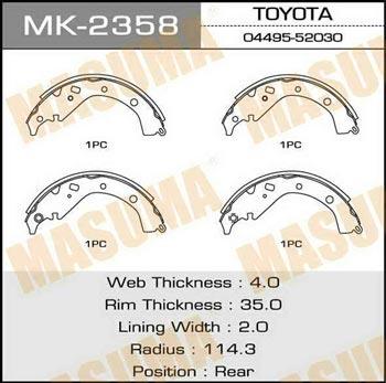 Masuma MK-2358 Brake shoe set MK2358