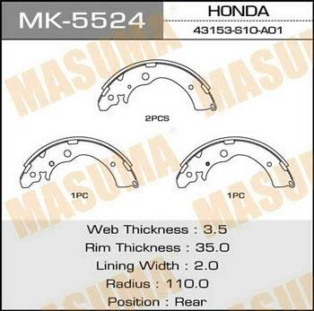 Masuma MK-5524 Brake shoe set MK5524