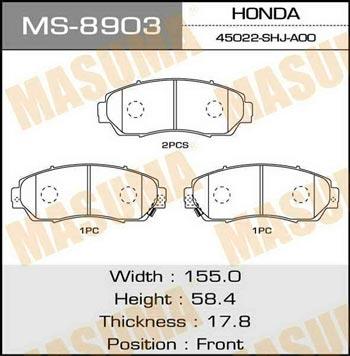 Masuma MS-8903 Brake shoe set MS8903