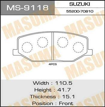 Masuma MS-9118 Brake shoe set MS9118