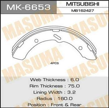 Masuma MK-6653 Brake shoe set MK6653