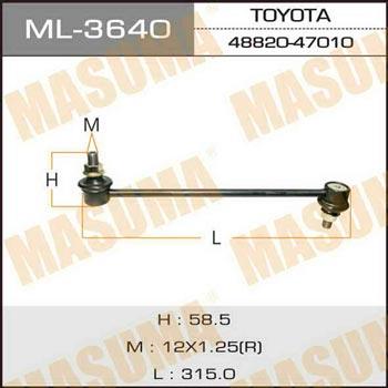 Masuma ML-3640 Front stabilizer bar ML3640