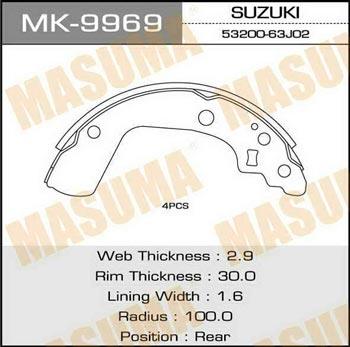 Masuma MK-9969 Brake shoe set MK9969