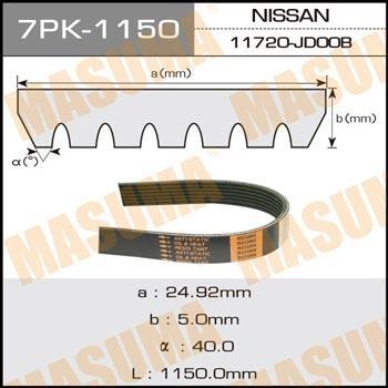 Masuma 7PK-1150 V-ribbed belt 7PK1150 7PK1150