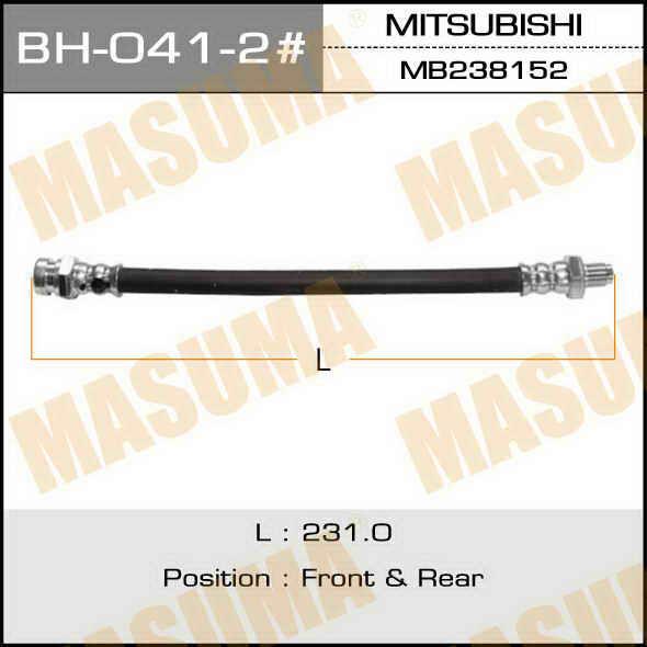 Masuma BH-041-2 Brake Hose BH0412