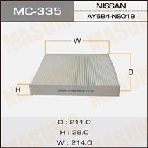 Masuma MC-335 Filter, interior air MC335