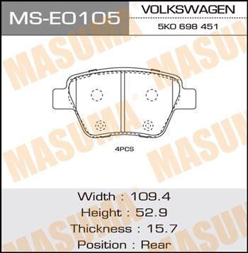 Masuma MS-E0105 Brake shoe set MSE0105