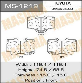 Masuma MS-1219 Brake shoe set MS1219