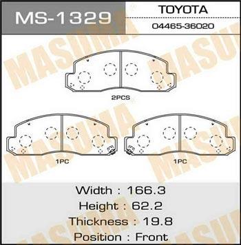 Masuma MS-1329 Brake shoe set MS1329