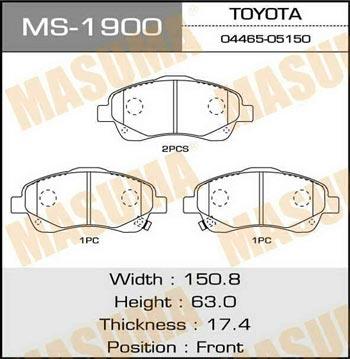 Masuma MS-1900 Brake shoe set MS1900