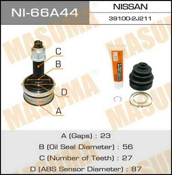 Masuma NI-66A44 CV joint NI66A44