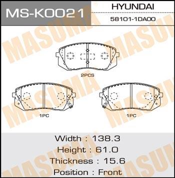 Masuma MS-K0021 Brake shoe set MSK0021
