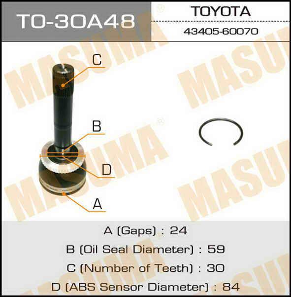 Masuma TO-30A48 CV joint TO30A48