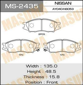 Masuma MS-2435 Brake shoe set MS2435