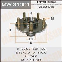 Masuma MW-31001 Wheel hub front MW31001