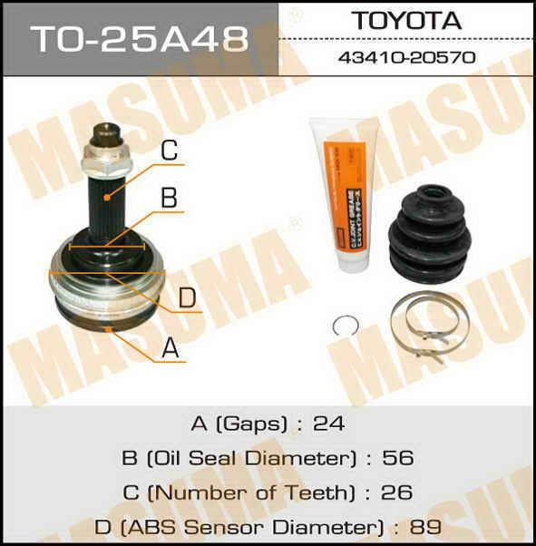Masuma TO-25A48 CV joint TO25A48