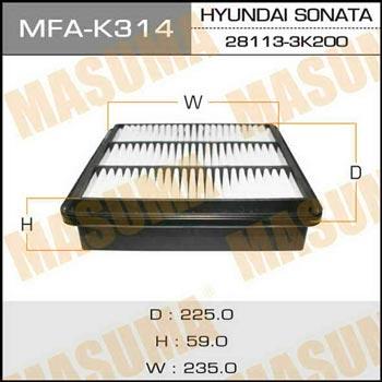 Masuma MFA-K314 Air filter MFAK314