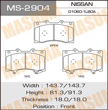 Masuma MS-2904 Brake shoe set MS2904