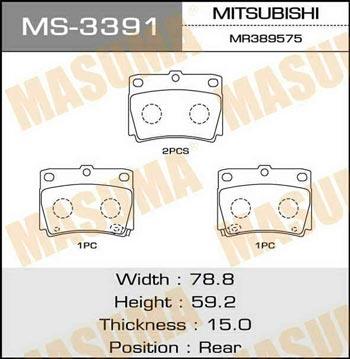Masuma MS-3391 Brake shoe set MS3391