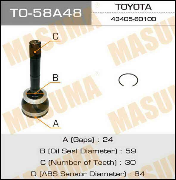 Masuma TO-58A48 CV joint TO58A48