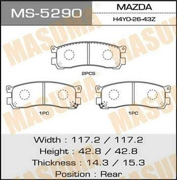 Masuma MS-5290 Brake shoe set MS5290