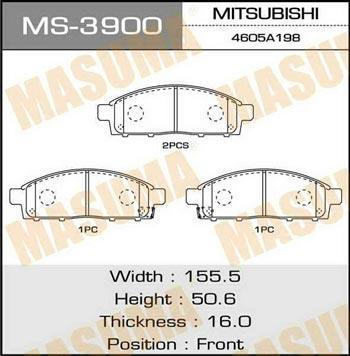 Masuma MS-3900 Brake shoe set MS3900