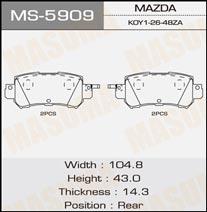 Masuma MS-5909 Brake shoe set MS5909