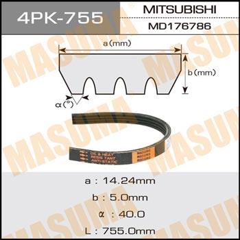 Masuma 4PK-755 V-ribbed belt 4PK755 4PK755