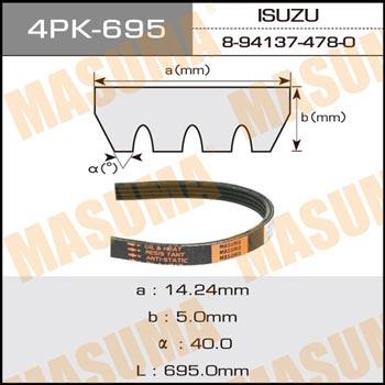 Masuma 4PK-695 V-ribbed belt 4PK695 4PK695