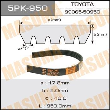 Masuma 5PK-950 V-ribbed belt 5PK950 5PK950