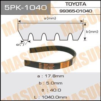 Masuma 5PK-1040 V-ribbed belt 5PK1040 5PK1040