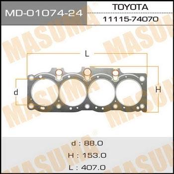 Masuma MD-01074-24 Gasket, cylinder head MD0107424