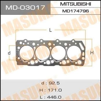 Masuma MD-03017 Gasket, cylinder head MD03017