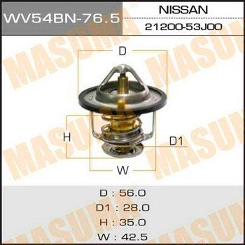 Masuma WV54BN-76.5 Thermostat, coolant WV54BN765