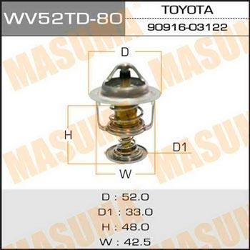 Masuma WV52TD-80 Thermostat, coolant WV52TD80