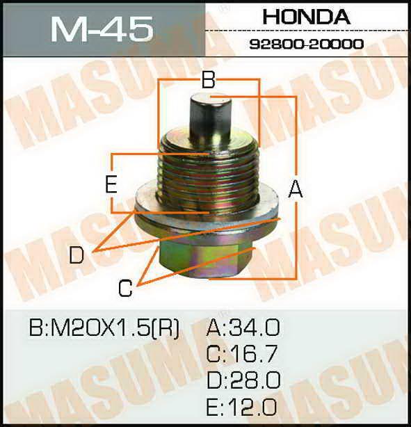 Masuma M-45 Sump plug M45