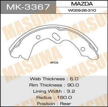 Masuma MK-3367 Brake shoe set MK3367