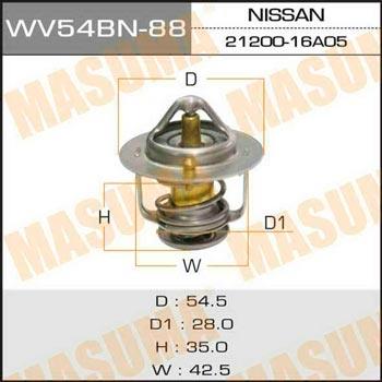 Masuma WV54BN-88 Thermostat, coolant WV54BN88