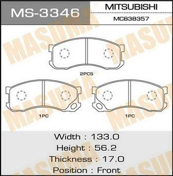 Masuma MS-3346 Brake shoe set MS3346