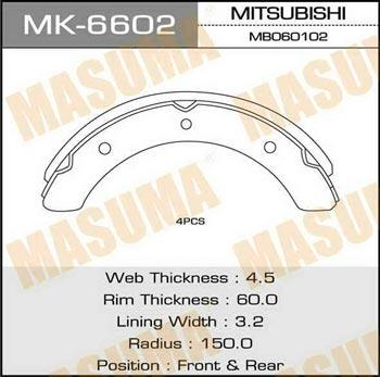 Masuma MK-6602 Brake shoe set MK6602