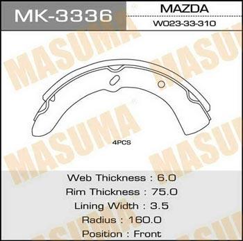 Masuma MK-3336 Brake shoe set MK3336