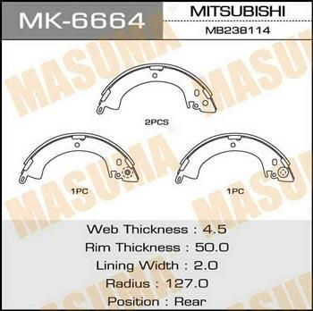 Masuma MK-6664 Brake shoe set MK6664