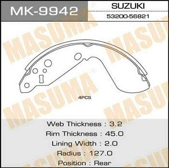 Masuma MK-9942 Brake shoe set MK9942