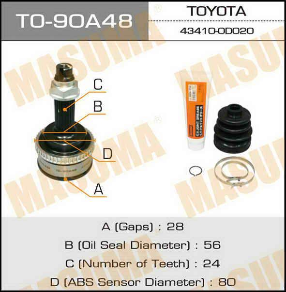 Masuma TO-90A48 CV joint TO90A48
