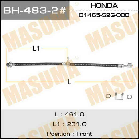 Masuma BH-483-2 Brake Hose BH4832