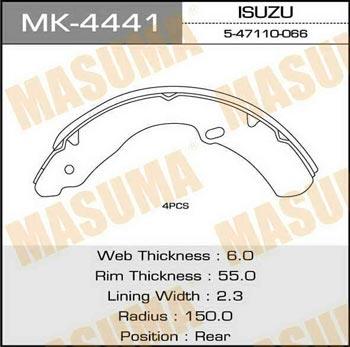 Masuma MK-4441 Brake shoe set MK4441
