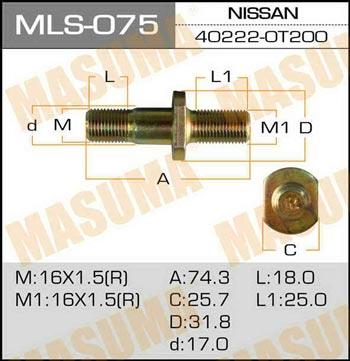 Masuma MLS-075 Wheel Stud MLS075
